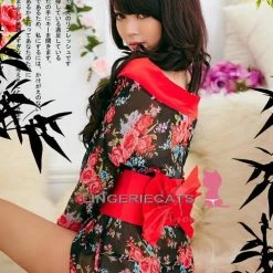 Anna Mu LINGERIECATS Brand Love Blossom Red And Black Kimono 2 Pcs Costume 12 Anna Mu LINGERIECATS Brand Love Blossom Red And Black Kimono 2 Pcs Costume