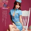 Anna Mu Lingeriecats Sexy Sky-Blue Stylish Air-hostess Outfit Cosplay Costume Set.