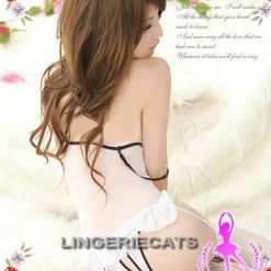 Anna Mu White Attractive Chiffon Corset Set