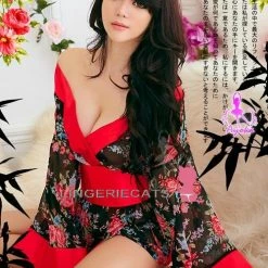 Anna Mu LINGERIECATS Brand Love Blossom Red And Black Kimono 2 Pcs Costume 13 Anna Mu LINGERIECATS Brand Love Blossom Red And Black Kimono 2 Pcs Costume