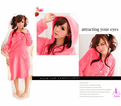 Anna Mu Chemise Lovely Hooded Pajama Dress 5 Anna Mu Chemise Lovely Hooded Pajama Dress