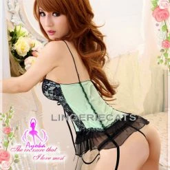 Anna Mu Lingeriecats Light Green Sweet Corset Set