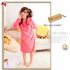 Anna Mu Chemise Lovely Hooded Pajama Dress