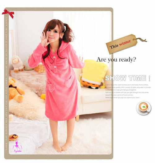 Anna Mu Chemise Lovely Hooded Pajama Dress 2 Anna Mu Chemise Lovely Hooded Pajama Dress