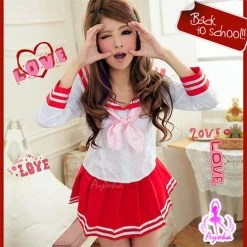 Anna Mu Lingeriecats Sexy Navy Style School 3Pcs Costume Costumes