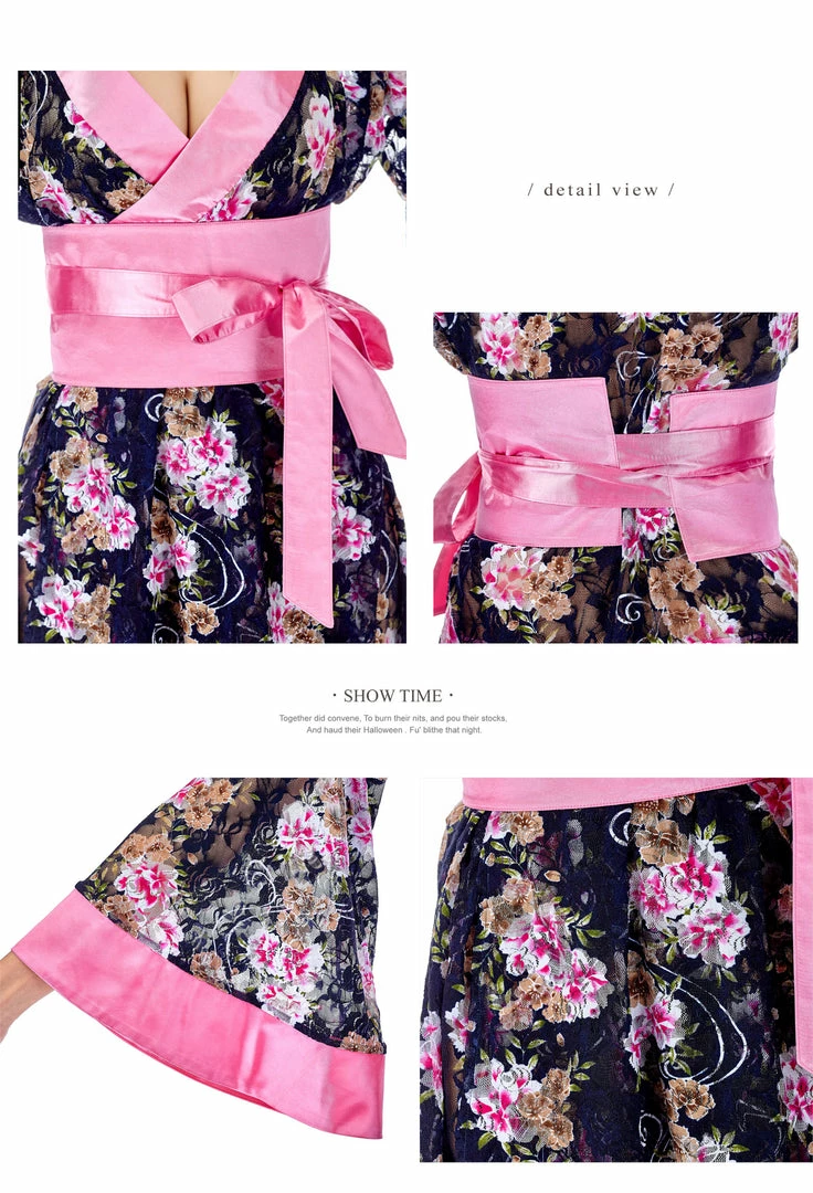 Lingeriecats Sexy Sweet Black Color Japanese Kimono Lingerie Robe 6 Lingeriecats Sexy Sweet Black Color Japanese Kimono Lingerie Robe