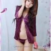 Wu Ya Babydoll Lingerie Purple Open-Front Babydoll Slip Lingerie