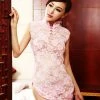 Green Chinese Inspired See-Through Lingerie Costume Dress Pink Chemise