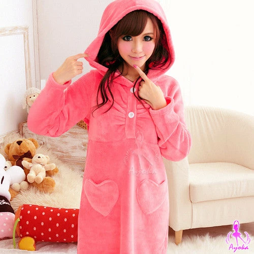 Anna Mu Chemise Lovely Hooded Pajama Dress 1 Anna Mu Chemise Lovely Hooded Pajama Dress