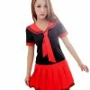 Anna Mu LINGERIECATS Black ? Red School Girl Uniform Cosplay Costume Set (Free Sport Pant Gift)