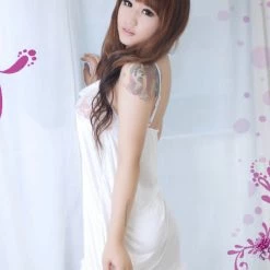 Wu Ya Elegant White/ Pink Babydoll Lingerie (Plus Size)