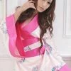 Wu Ya White/Pink Japanese Kimono Lingerie Robe