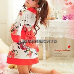 LingerieCats (Discn't) Blooming Kimono 2 Pcs Costume