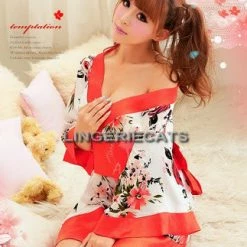 LingerieCats (Discn't) Blooming Kimono 2 Pcs Costume
