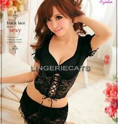 LingerieCats Dainty Gal 3 Pcs Cami Set Lingerie Set