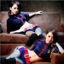 N/a Spicy Police Costume Uniform Blue Set Lingerie Set