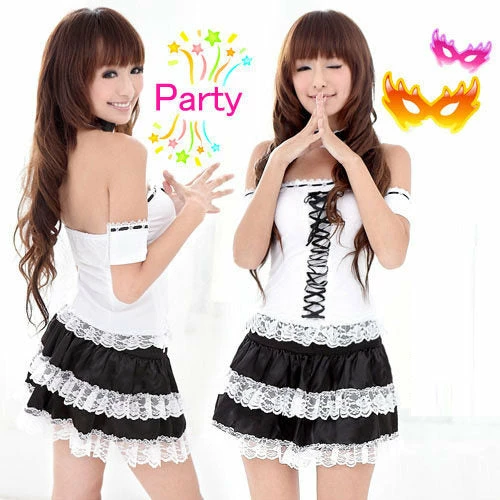 N/a Chemise White French Maid Clubwear Costume Dress 1 N/a Chemise White French Maid Clubwear Costume Dress