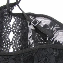 N/a Elegant Mesh Black Babydoll Lingerie Dress