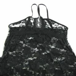 N/a Elegant Mesh Black Babydoll Lingerie Dress