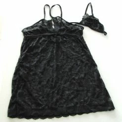 N/a Elegant Mesh Black Babydoll Lingerie Dress