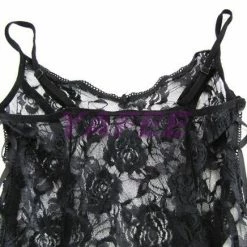 N/a Flirty Black Lace Babydoll Lingerie G-String