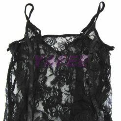 N/a Flirty Black Lace Babydoll Lingerie G-String