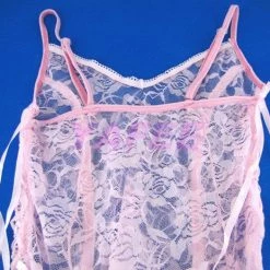 N/a Flirty Pink Lace Babydoll Lingerie G-String
