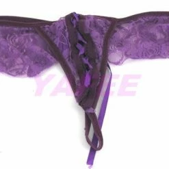 N/a Flirty Purple Lace Babydoll Lingerie G-String