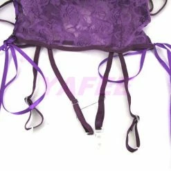 N/a Flirty Purple Lace Babydoll Lingerie G-String