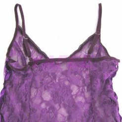 N/a Flirty Purple Lace Babydoll Lingerie G-String