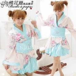 Wu Ya Sweet Blue/White Japanese Kimono Lingerie Robe