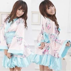 Wu Ya Sweet Blue/White Japanese Kimono Lingerie Robe
