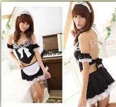 Green Seductive French Maid Costume Lingerie 8 Pieces Set
