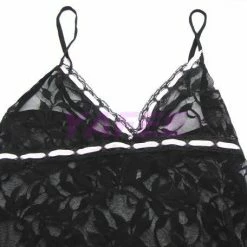 N/a Hot Lace Black Babydoll Lingerie G-String