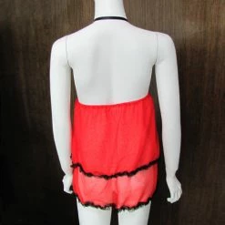 N/a Hot Red Black Open Front Babydoll Lingerie