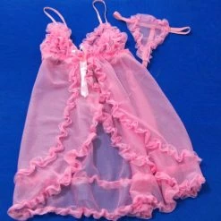 N/a Hot Sexy Open Front Pink Babydoll Lingerie