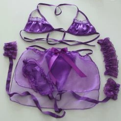 N/a Kinky Pink 5 Pieces Bikini Lingerie Set