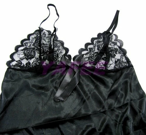 N/a Sexy Black Lace Babydoll Lingerie Dress 3 N/a Sexy Black Lace Babydoll Lingerie Dress