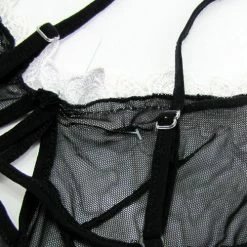N/a Sexy Black Open Front Babydoll Lingerie Set