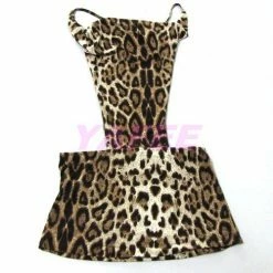N/a Chemise Sexy Leopard Backless V-neck Clubwear Lingerie Dress
