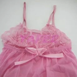 N/a Sexy Pink Satin Babydoll Lingerie