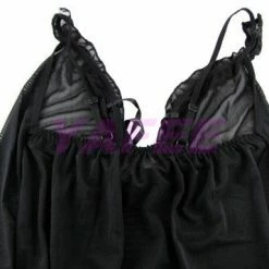 N/a Sexy V-Shape Black Babydoll Lingerie Dress