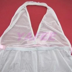 N/a Babydoll Lingerie Sexy Women Halter Lingerie Babydoll Sleep Dress White