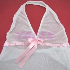 N/a Babydoll Lingerie Sexy Women Halter Lingerie Babydoll Sleep Dress White