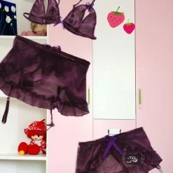 Wu Ya Sexy Purple See-Through Lingerie Bikini