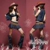 N/a Lingerie Set Sexy Cowgirl Costume Dress Blue Set